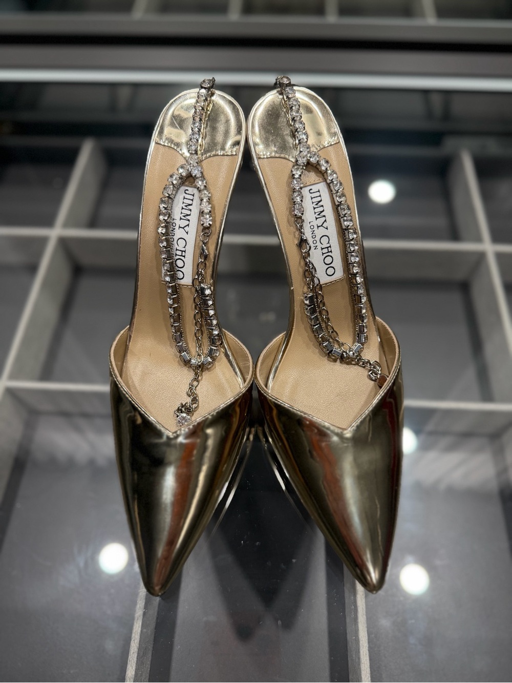Jimmy Choo Saeda 100mm in gold